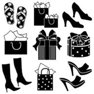 shoe shopping icons