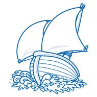 Cartoon Sailboat N3
