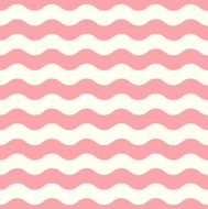 Wave retro seamless pattern - pastel pink and white
