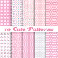 Ten seamless pink vector wallpaper patterns