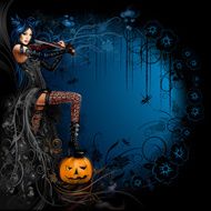 Witch playing on the violin