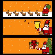 Vector Pixel Art Of Merry Christmas