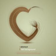 Vector hair in the shape of a heart