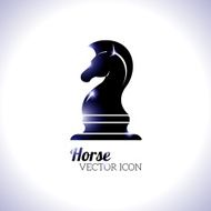 Black horse symbol for design isolated on white