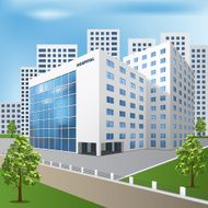 hospital building on a city street N2