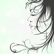 Girl with floral hair N2