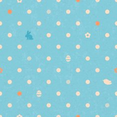 Easter polka dot seamless vintage pattern in blue color