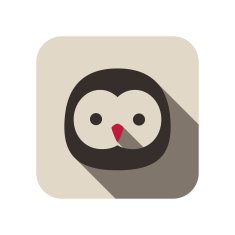 owl animal face flat icon series N3