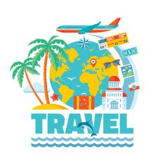 Travel - vector concept illustration in flat style