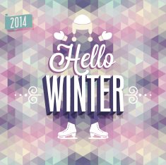 Vintage Hello Winter Poster