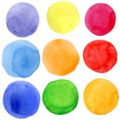 Several paintings watercolor blots