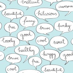 Happy speech bubbles pattern