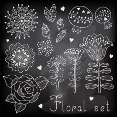 Set of floral elements isolated for your design N5