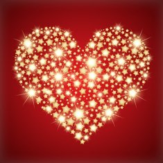 Heart made with golden stras Vector illustration
