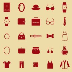 Dressing color icons on brown background