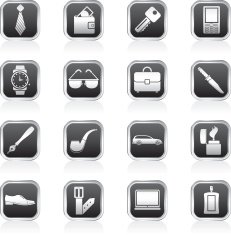 man Accessories icons and objects N3