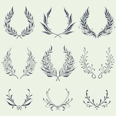 Floral Wreath Ornaments N4