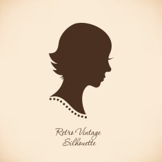 Vintage Woman Head Silhouette N4
