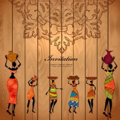 africa girl on wood texture for your design