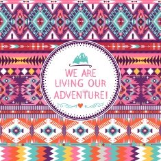 Hipster seamless colorful tribal pattern with geometric elements N3