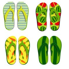 Set flip flops isolated on white background