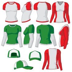 Various Women Shirts and Baseball Cap Designs