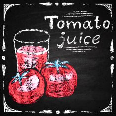 Hand drawn tomato tomato juice