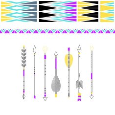 Set of cute indian arrows in vector
