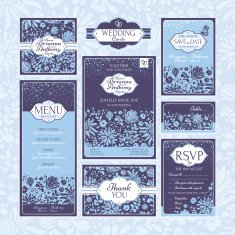 Set of floral wedding cards N46