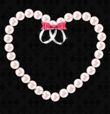 Pearl heart vector illustration background N5