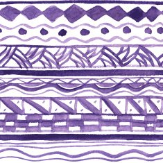 Abstract ethnic seamless pattern painted with watercolors N2