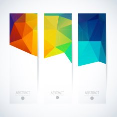 Abstract vector vertical mosaic banners N120