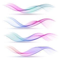 Set of vector color curve lines design element N21