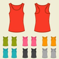 Set of templates colored singlets for women