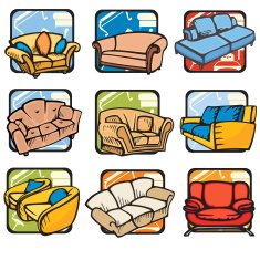 Furniture Illustrations XI Couches II (Vector)