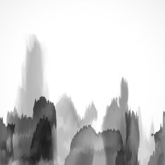 abstract black and white Chinese painting mountain background