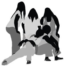 Silhouette of female friends N6
