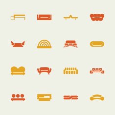 Sofa Design Icons - Color Series