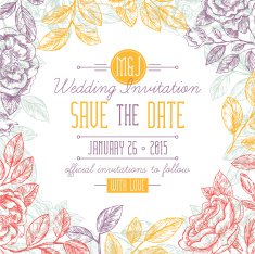 Classic Floral Wedding Invitation N2