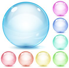 Multicolored glass spheres