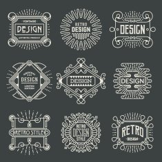 Retro Design Insignias Logotypes Template Set