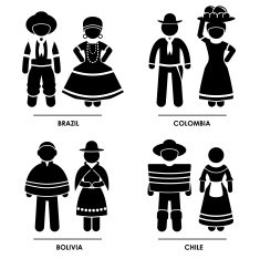 South America Clothing Costume Pictogram