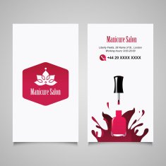 Manicure salon business card vector design templates set N3