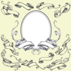 Ribbon frame and border ornaments N5