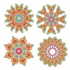 Set of decorative rosettes-stars in arabic style N8