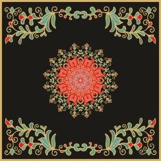 Floral decorative elements -rosette and frame