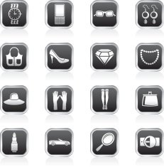woman and female Accessories icons N3