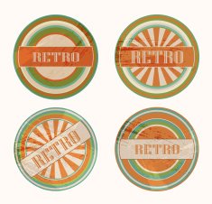 Vector funky retro badges
