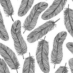black-and-white Feather seamless background N2