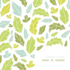 Leaves silhouettes corner decor pattern background